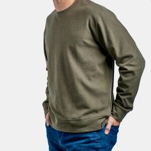New Jachs Olive Green Crewneck Sweater Mens Casual shirt.